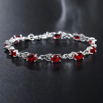 Axon Vintage Oval Ruby Gemstone Bracelet