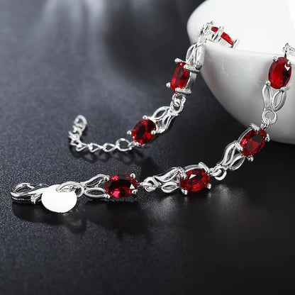 Axon Vintage Oval Ruby Gemstone Bracelet
