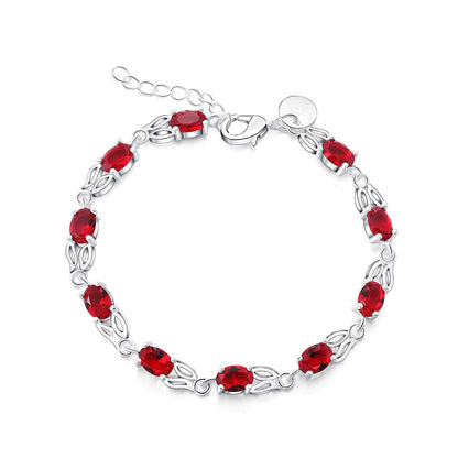 Axon Vintage Oval Ruby Gemstone Bracelet