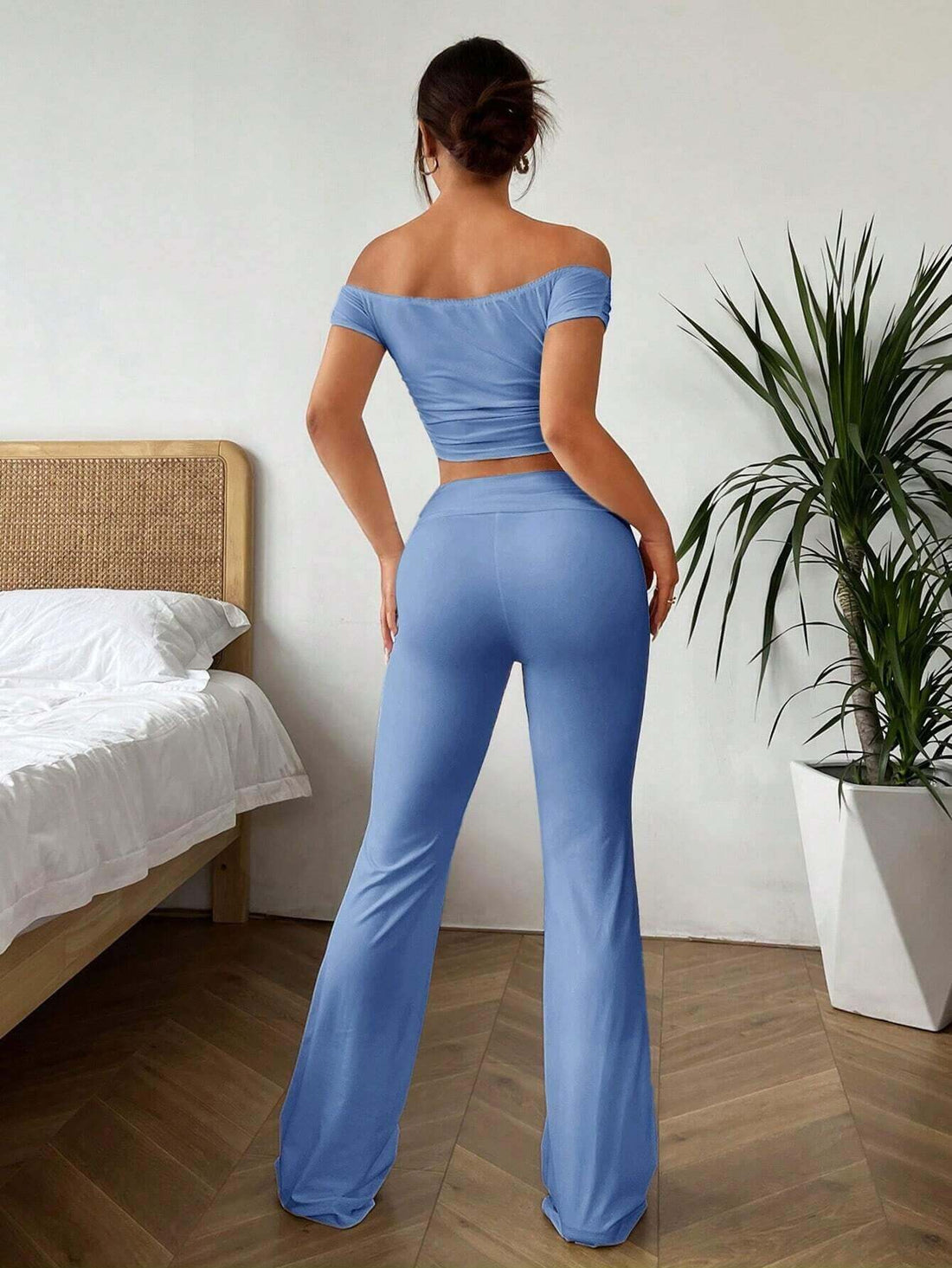 Axon Ezwear Solid Color Top and Pants Set | 2Pcs